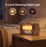 Chargeur sans fil magnétique 15W avec veilleuse à 3 niveaux, 25 sonneries d'alarme, double alarme, minuterie de compte à rebours et lumière de réveil