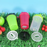 Gobelet shaker personnalisé 400 ml 600 ml, écologique, réutilisable, en plastique, pour la remise en forme, la salle de sport, les compléments nutritionnels, le camping, mélangeur de protéines