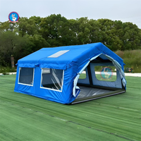 Tente extérieure pour abri gonflable portable avec cordes coupe-vent Tissu Oxford pour tente de camping de sauvetage d'urgence