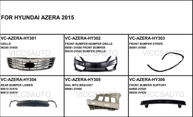 OEM 86350-3V600 GRILLE for HYUNDAI AZERA 2015 - LED LIGHTS