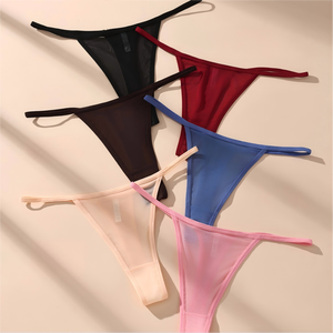 Low Rise Slim Strap Women's <b>Thong</b> Soft Breathable Ladies G-<b>string</b> Sexy See Through Plus Size Panties for Women Wholesale - Product Image 4