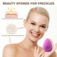 Éponge de maquillage lavable en forme de goutte d'eau JLY, sans latex, pour fond de teint liquide et crème BB