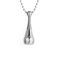 0 Vente en gros de collier commémoratif ouvert en forme de goutte d'eau en acier inoxydable Pendentif en forme de cendres pour animaux de compagnie Bouteille de parfum avec médaillon de crémation