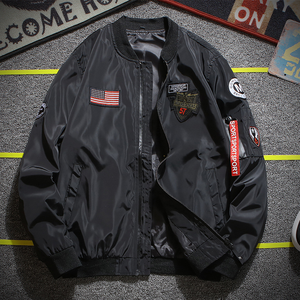 Giacca da Pilota da Uomo Personalizzata con Logo OEM, Taglie Grandi, in Tela con Distintivo, Moda Autunnale, Giacca da Moto con Chiusura a Cerniera - Product Image 4