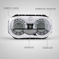 Panel Instrumen Sepeda Motor Dial Ganda MPH KMH Speedometer Tachometer Hour Meter Chrome Bezel Housing