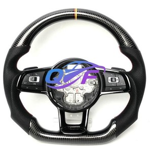 Volant pour VW <span class=keywords><strong>Golf</strong></span> 7 MK 6 7 7.5 GTI GTD GTE R Polo en fibre de carbone RLin-<span class=keywords><strong>e</strong></span>, volant sport semi-cuir multicolore - Product Image 1