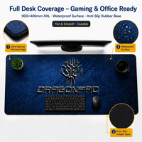 Tapis de bureau XXL pour jeux vidéo 900x400mm, tapis de souris extra large, base en caoutchouc antidérapante, protection de bureau pour les joueurs