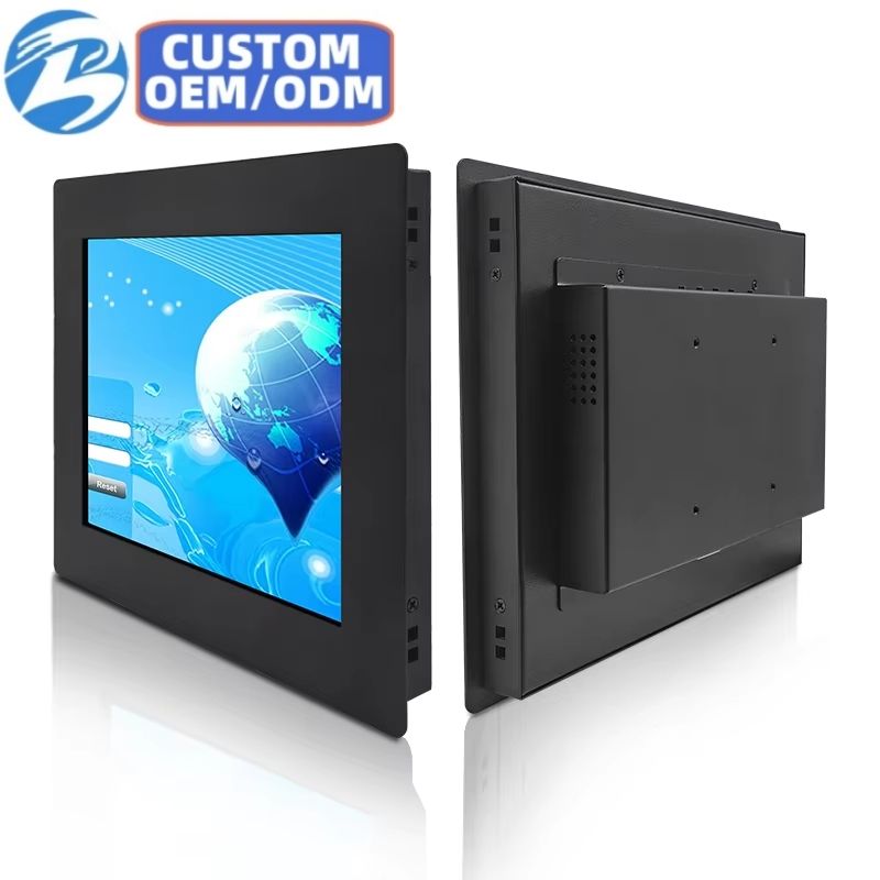 10.4/10 Inch Industrial Embedded Monitor Metal Case Resistive Touch Screen Wall-Mounted VESA VGA Port TFT-LCD Display in Stock
