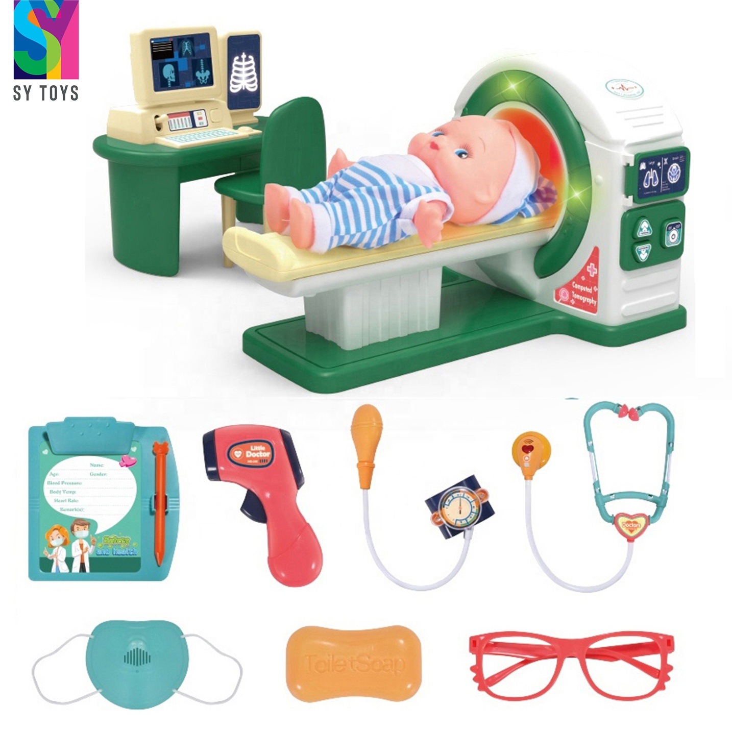 SY 2021New Desgin Educational Toys Electric CT Scan Medical Kids Toys Doctor Nurse Doctor Hospital Doctor Toys