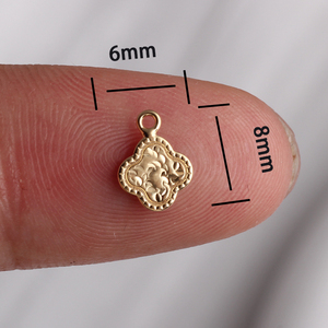 14K emas diisi pola semanggi jimat liontin untuk Kalung Gelang DIY buatan tangan permanen perhiasan aksesoris Temuan - Product Image 6