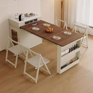 خشبي قابل للتمديد للشقة الصغيرة مع خزانة تقسيم متكاملة - Product Image 2