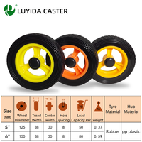 Ventes directes d'usine Roues en caoutchouc solide de 5 pouces, silencieuses, résistantes à l'usure, adaptées aux roulettes de valise, roulettes de poussette pour bébé