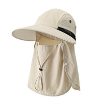 Chapeau de légionnaires amovible à séchage rapide Chapeaux de soleil pour l'extérieur et les voyages Couverture de cou de visage de protection Casquette de pêche de style personnage