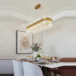 Lustre de plafond design en chrome doré G9 à LED, nouvelle <span class=keywords><strong>tendance</strong></span> <span class=keywords><strong>2023</strong></span>, lampes suspendues, lustre pour salon - Product Image 4