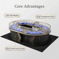 Vitrine à bijoux en acier inoxydable haut de gamme pour diamants et or