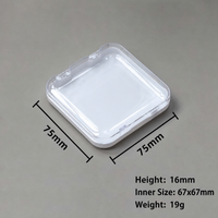 Boîte de rangement en plastique transparent avec couvercle à charnière, conteneur carré transparent en noir, blanc, rose et transparent