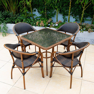 Ensemble <span class=keywords><strong>table</strong></span> et chaises en rotin pour <span class=keywords><strong>balcon</strong></span>, style simplicité moderne, pour hôtel, villa, jardin, <span class=keywords><strong>chaise</strong></span> de loisirs, <span class=keywords><strong>chaise</strong></span> en rotin tressé - Product Image 4