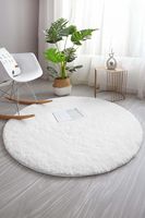 Tapis d'intérieur moderne épais en peluche ovale blanc Neptun, lavable, 28 mm, polyester doux, antibactérien, résistant aux taches, antidérapant, pour la maison