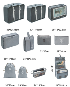 ชุดกระเป๋าจัดระเบียบเสื้อผ้าแบบบีบอัด 8 ชิ้น สำหรับเดินทาง ใส่ของในกระเป๋าเดินทาง ซักผ้า รองเท้า เสื้อผ้า ชุดชั้นใน ทำจากผ้าไนลอนตาข่าย - Product Image 5