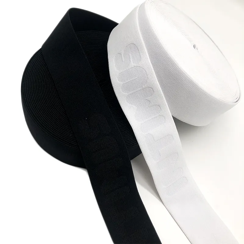 Gurtband personalizzato OEM tessitore 30Mm 25Mm 38Mm poliestere Nylon Jacquard elastico Designer elastico tessitura fascia elastica utilizzata per capelli B