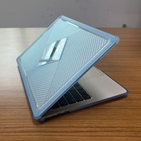 Slim Folio Style TPU Couche Intérieure Souple Anti Impact Apple Mac Book M3 Pro 14 ''Couverture pour Ordinateur Portable avec Doublure Tampon Ribs