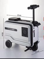 Valise scooter électrique sans air avec roues pleines, batterie au lithium amovible, capacité 30L, taille 20 pouces