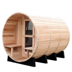 Cedar 1800*2400MM Barril Sauna con porche para saunas al aire libre Vapasauna Fabricante directo Alta calidad Clear Grade Red 40 Hotel - Product Image 5