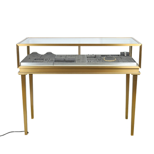 Mostrador <span class=keywords><strong>de</strong></span> Exhibición <span class=keywords><strong>de</strong></span> Joyería Sundo, Estilo Moderno, Dorado, con Espejo Cuadrado <span class=keywords><strong>de</strong></span> <span class=keywords><strong>Vidrio</strong></span>, Iluminación LED, <span class=keywords><strong>para</strong></span> Tienda <span class=keywords><strong>de</strong></span> Joyería - Product Image 5