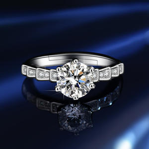 เงินแท้ S925 ประดับโมอิสซาไนต์ 1 กะรัต ทรงไม้ไผ่ สไตล์เกาหลี ฮิตในไลฟ์สด ปรับขนาดได้ - Product Image 1