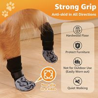 Nouvelles chaussettes antidérapantes rayées pour chien, imperméables et respirantes en coton, avec semelle en caoutchouc imprimé, pour grands chiens, été