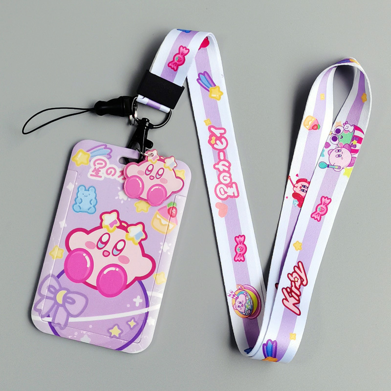Lovely Cartoon Keroppi Sailor Kirby Unicorn Lanyard With Card Holder Case Name Badge Polyester Lanyards Card Case Cover Custom Image 2