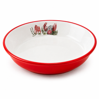 Service de vaisselle en mélamine motif écrevisses, série de plateaux bicolores rouge et blanc pour la cuisson des fruits de mer, utilisation en restaurant et buffet, certifié CE