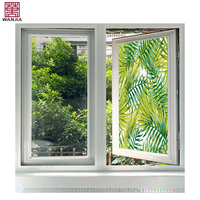 Fenêtre à battant en PVC au design quadrillé moderne, isolation phonique, verre trempé, volets persiennes, fenêtres en vinyle pour villas