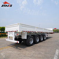 Remorque semi-remorque porte-conteneurs à plateau plat avec ridelles latérales, 40 pieds, 20 pieds, 40 tonnes, 50 tonnes, 3/4 essieux