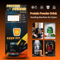 Máquina Expendedora Automática de Bebidas Energéticas y Batidos de Proteínas, con Control Remoto, para Gimnasios, Uso Continuo las 24 Horas, Pantalla Táctil de 32 Pulgadas, 28L