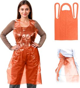 Delantales Desechables de Plástico para Adultos, 28×46 Pulgadas, Delantal de Pintura Impermeable de PE de 1.5 Mil, Delantal Desechable de Polietileno Unisex - Product Image 1