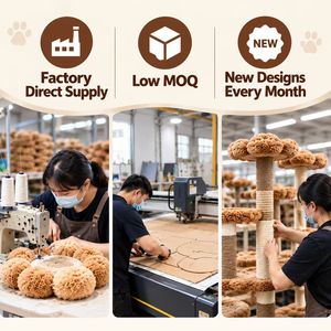 Christmas Cute Wood &amp; Felt Cat Bed with <strong>Jute</strong> Scratching Mat and Tunnel Design Carton Packaging - Product Image 5