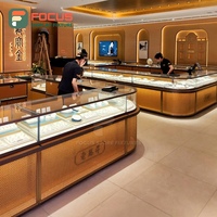 Vitrine de présentation de bijoux en bois haut de gamme avec éclairage LED, écologique et étanche