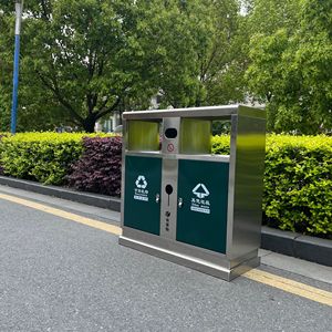 Trashbin Container Rubbish Bin Metal Outdoor Garbage Can Stainless Steel Dustbin Waste Bin Metal Outdoor Trash Bins For Parks