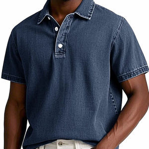 Polo de Manga Corta Retro de Color Sólido para Hombre, Nuevo Modelo 2026, con Logotipo Personalizable - Product Image 4
