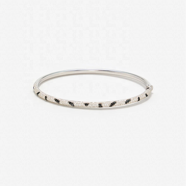 LOZRUNVE Fashion Luxury 925 Sterling Silver Animal Pattern Two Tone Bangle Women