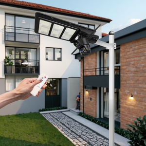 Ubox ứng dụng ngoài trời LED năng lượng mặt trời ánh sáng đường phố với CCTV 6MP ống kính kép tầm nhìn ban đêm không thấm nước 4G wifi nhà vườn an ninh máy ảnh - Product Image 2