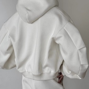 2025 printemps automne nouvelle marque américaine doux coton sweat couleur unie poids lourd tricoté col ample fabrication de mode - Product Image 3