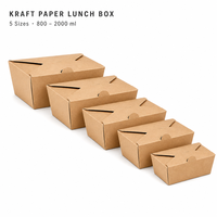 Boîte pliante en papier kraft pour repas, emballage alimentaire jetable pour salades à emporter, restaurant