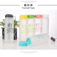 Mode Transparent Tasse En Plastique Jus De Fruits Tasse En Verre 500ML Fantaisie Bouteille D'eau Bouteilles De Sports De Plein Air Avec Logo Personnalisé et Matériel
