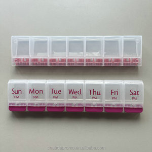 Boîte à pilules promotionnelle personnalisée avec logo, une semaine, rangée unique, 7 compartiments, cadeau promotionnel pour les soins de santé - Product Image 6