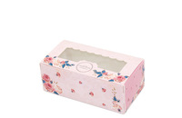 Boîte à cupcakes rose avec fenêtre, en carton, vente en gros, pas cher, pour mariage, fête, emballage cadeau, pâtisserie GNBHA005