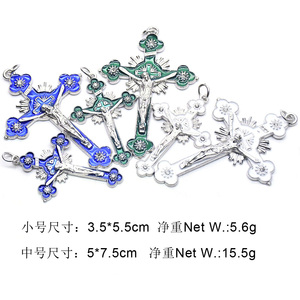 10개/세트 합금 교회 십자가 예수 종교 가톨릭 십자가 펜던트 - Product Image 5