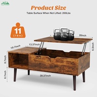 Table basse convertible Wayon moderne, durable, simple, en bois, pliable, écologique, avec structure métallique, multifonctionnelle, facile à nettoyer, pour le salon