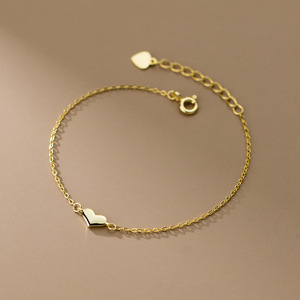 <span class=keywords><strong>Bracciali</strong></span> minimalisti in argento 925 con cuore d'amore placcato oro per donna, ragazze, coppie, amante, <span class=keywords><strong>san</strong></span> <span class=keywords><strong>valentino</strong></span> - Product Image 1